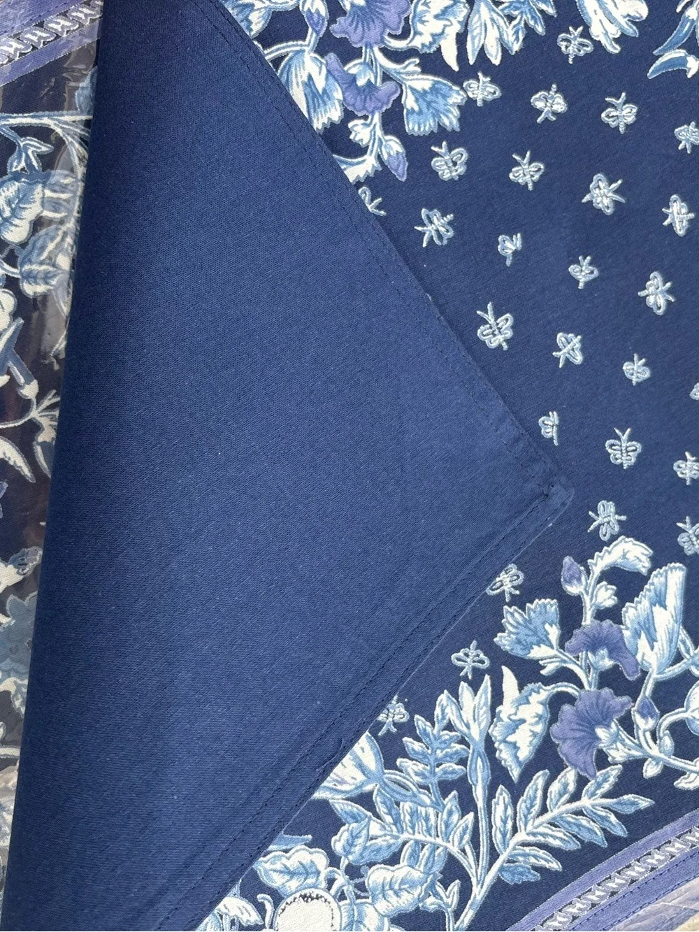Williams Sonoma Placemats Set 4 Blue Hand Screened NEW
